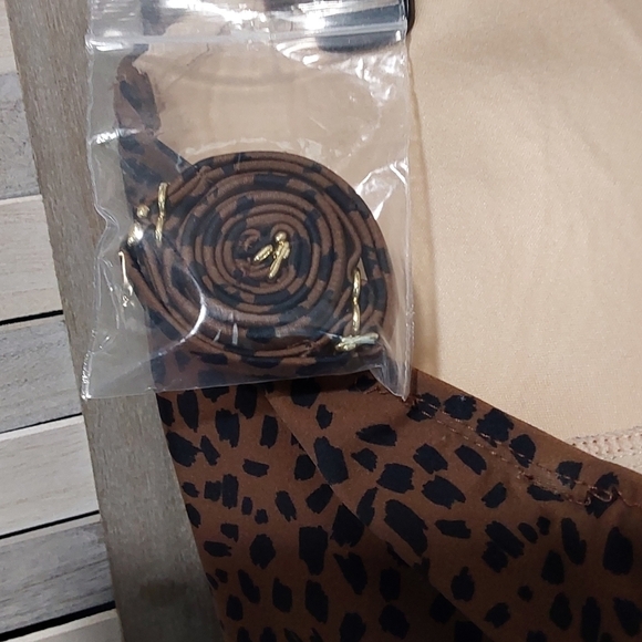 Brown Animal Print Bandeau Flounce High Coverage Swimsuit | Kona Sol | X Large - Picture 6 of 11